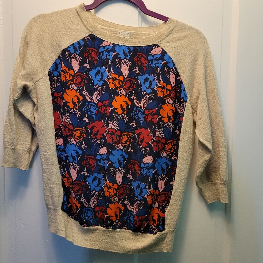 JCrew Women's Size M Floral Sweater